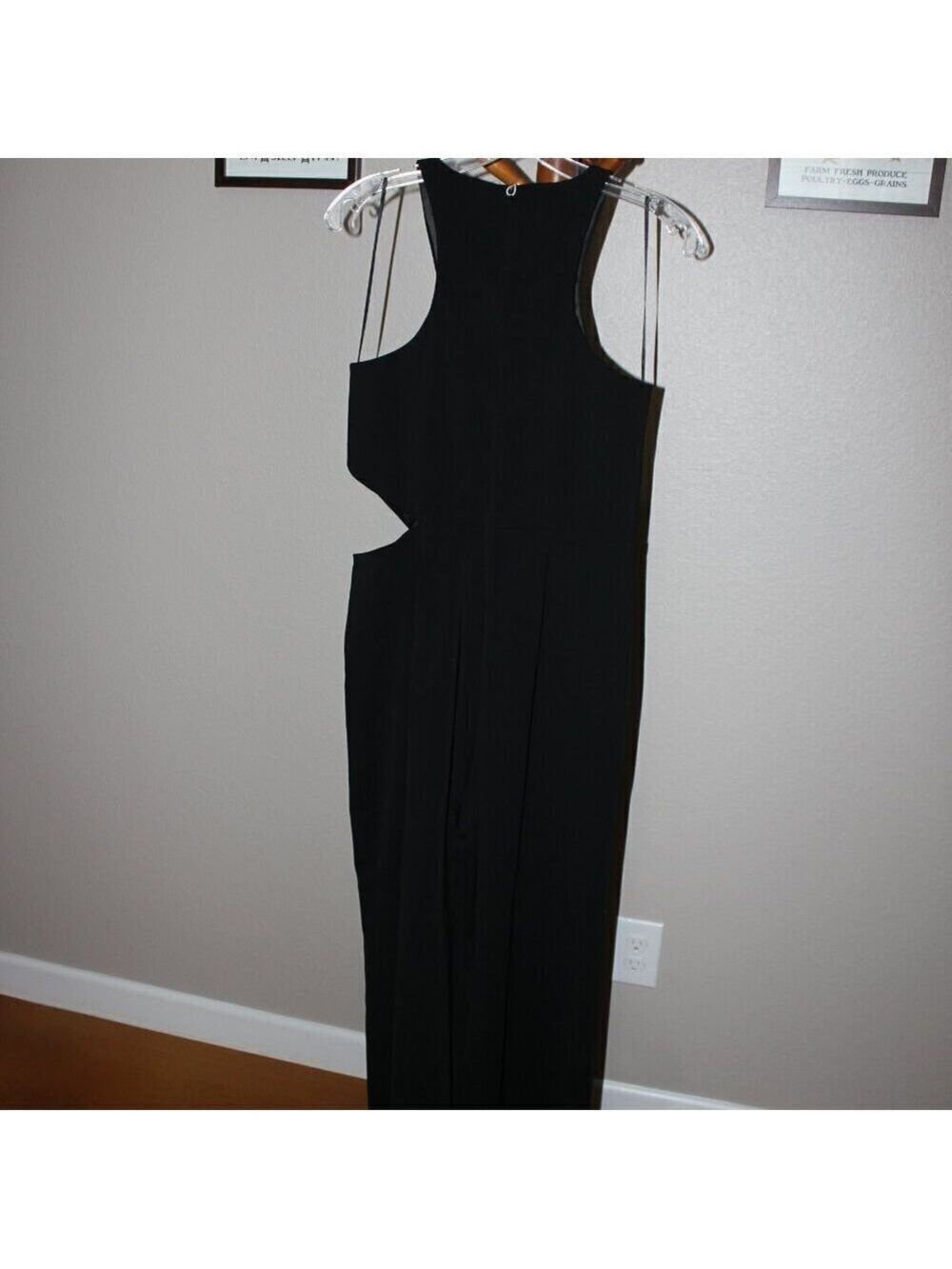 Jay Godfrey Wide Leg Jumpsuit Black Side Cutout Womens Size 8 Sophisticated EUC - Picture 5 of 12
